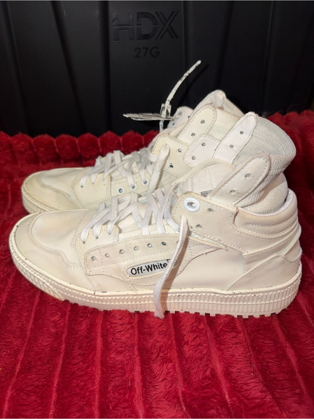 Off-White White and Black Graphic Leather Accessory